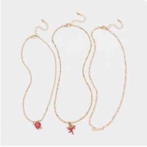 ⭐️ Art Class Layered Necklace Set - Gold and Red